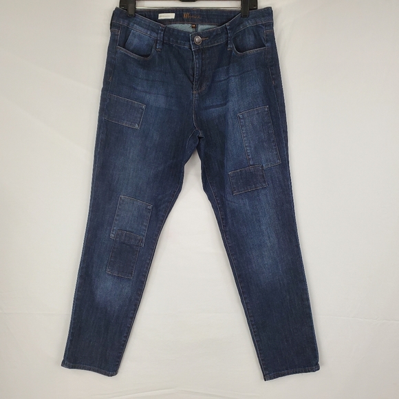 Kut from the Kloth skinny jeans with patch accents - Picture 2 of 9